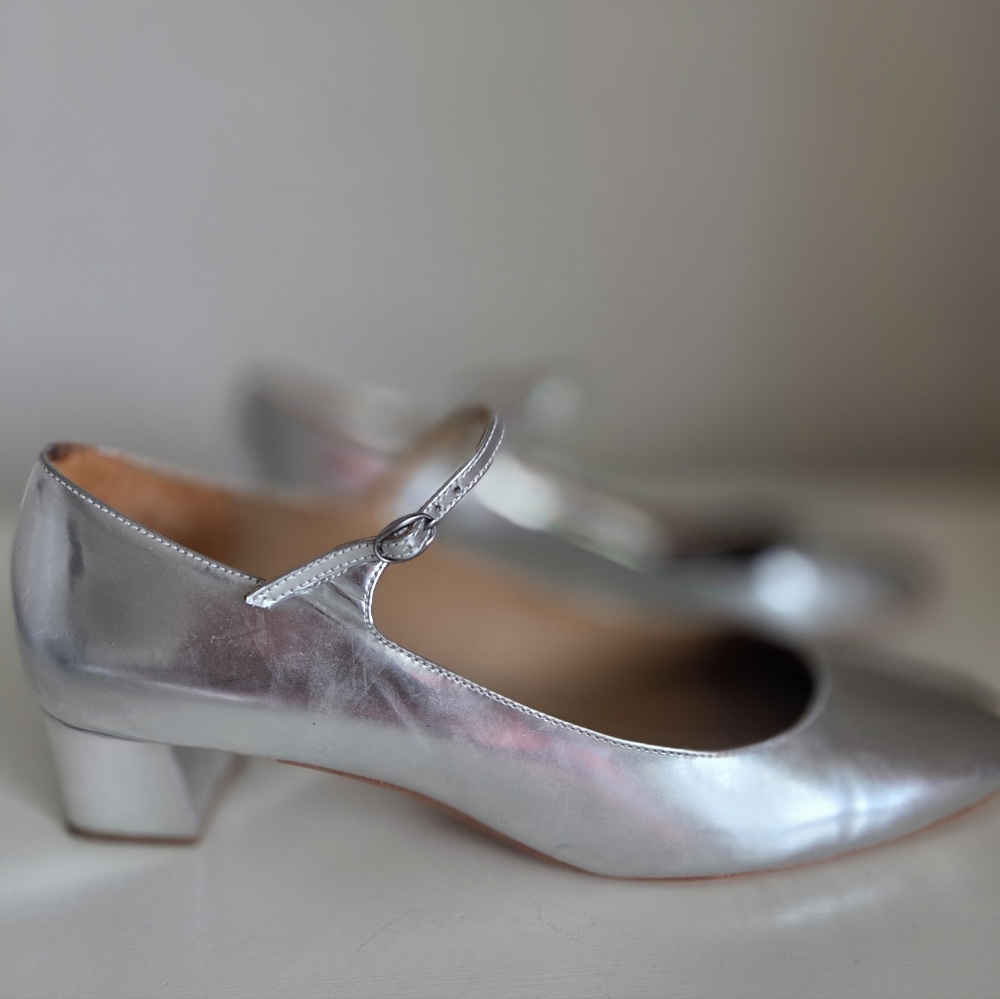 DOEN Women's Silver Block Mary Jane Strape